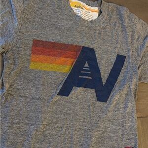 Aviator Nation Gray T-Shirt with Rainbow Logo